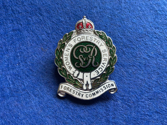 Pre 1942 WOMEN’S FORESTRY SERVICE, FORESTRY SERVICE lapel badge.