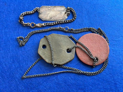 Identity disc set, Captain T.A.A GARNER 1/4th Dorset Regiment