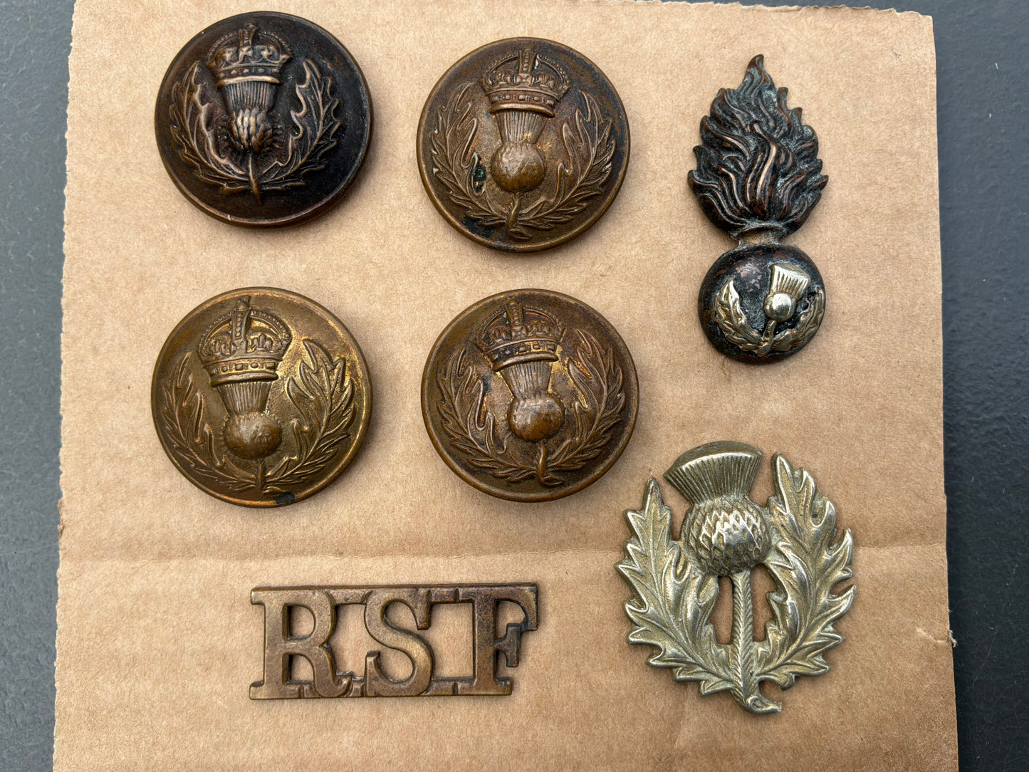 Royal Scots fusiliers tunic insignia group