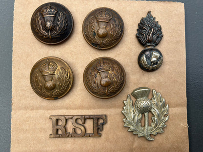 Royal Scots fusiliers tunic insignia group