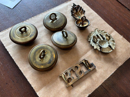 Royal Scots fusiliers tunic insignia group