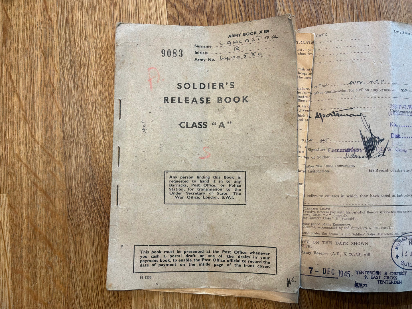 WW2 Royal Sussex Regt, P.O.W from Crete, Stalag 383 release book & medals