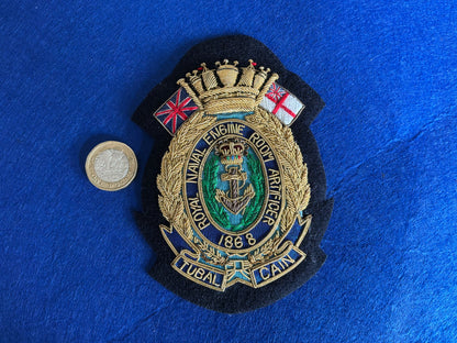 Royal Naval Engine Room Artificer (ERA) bullion blazer badge.