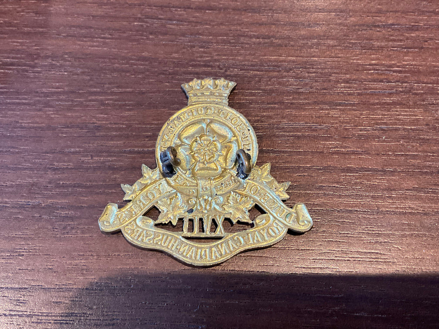WW2 17th Duke of Yorks Royal Canadian Hussars cap badge.