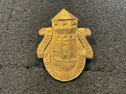 Canadian NANAIMO INDEPENDENT COY OF INFANTRY brass cap badge.