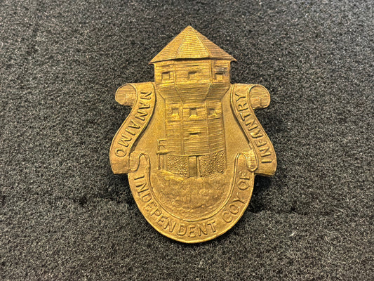 Canadian NANAIMO INDEPENDENT COY OF INFANTRY brass cap badge.