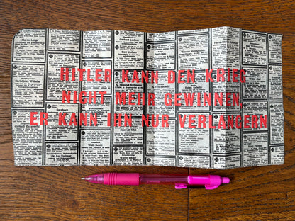 WW2 Allied psychological warfare leaflet dropped against German troops.