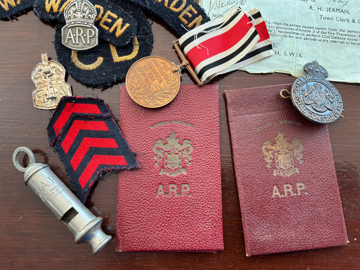 WW1 Specials & WW2 A.R.P London Blitz group to Father, son & wife