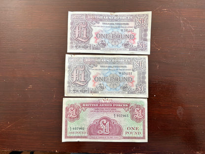 £1 Noter British Armed Forces Special Vouchers (BAFSVs)