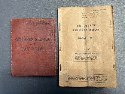 WW2 Army Pay book & Release book, Gunner 136th heavy A.A R.Artillery.