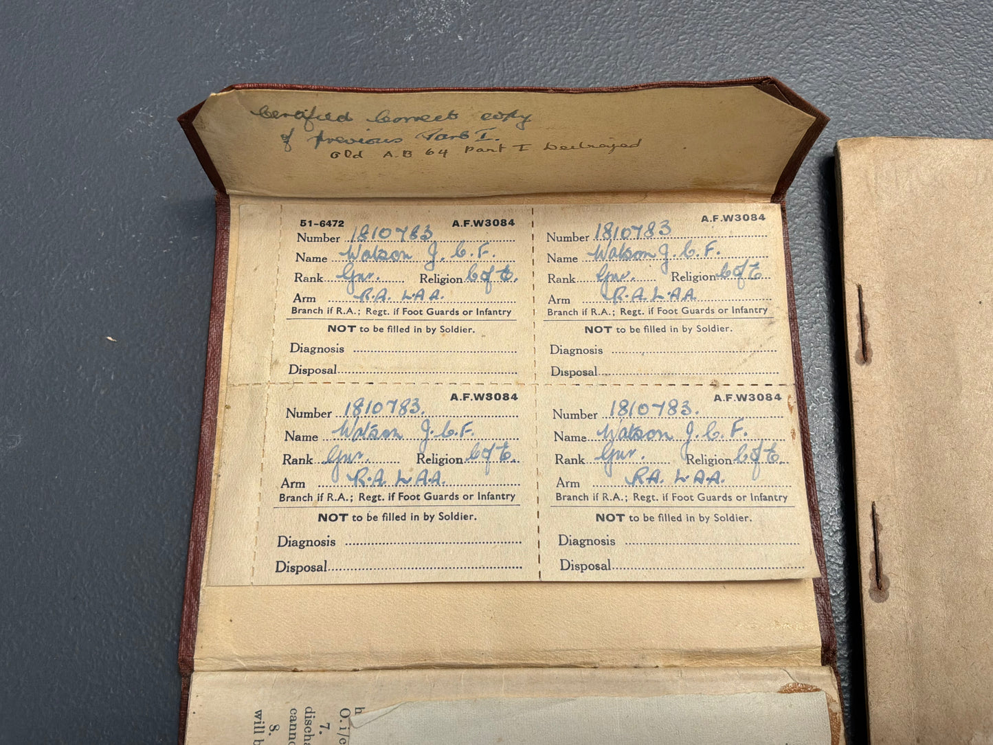WW2 Army Pay book & Release book, Gunner 136th heavy A.A R.Artillery.
