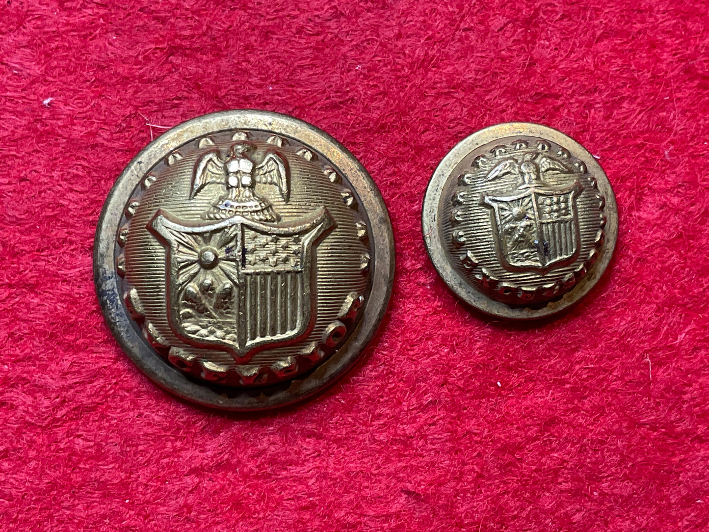 New York State Militia Staff Buttons circa 1870s -1902