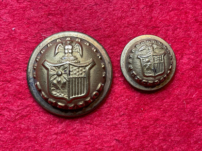 New York State Militia Staff Buttons circa 1870s -1902