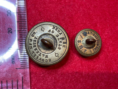 New York State Militia Staff Buttons circa 1870s -1902