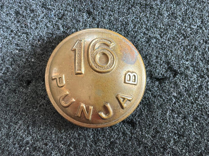 WW2 16th Punjab Regiment (1922-47) 25mm brass button