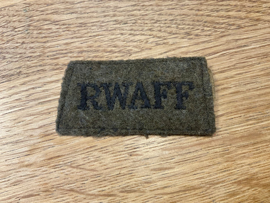 WW2 R.W.A.F.F cloth slip on shoulder title.
