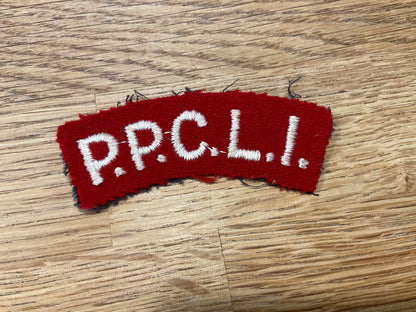 Princes Patricias Own Canadian Light Infantry cloth shoulder title.