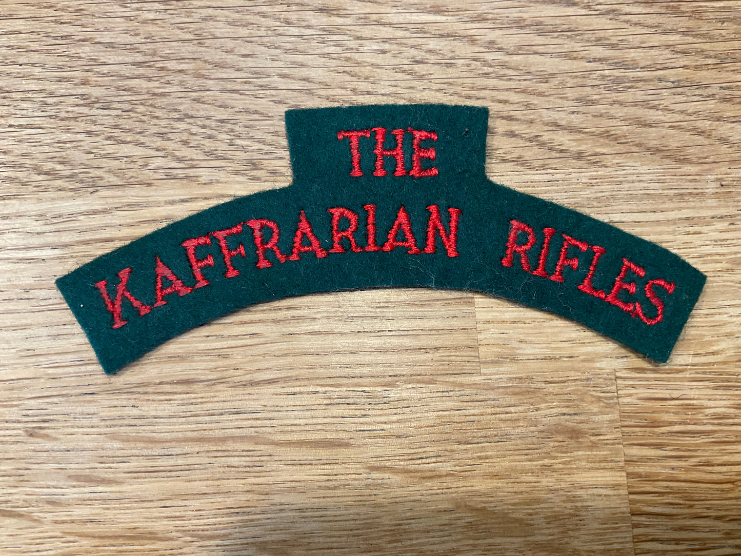 WW2 THE KAFFRARIAN RIFLES cloth shoulder titles.