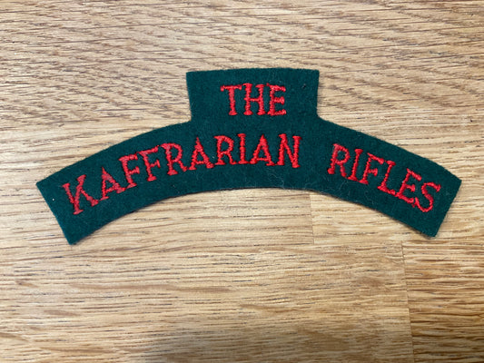 WW2 THE KAFFRARIAN RIFLES cloth shoulder titles.