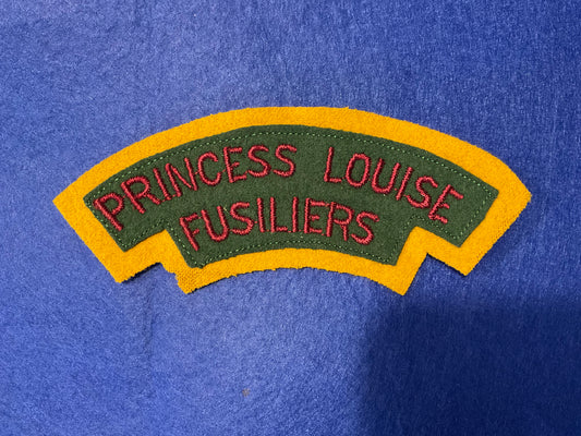 WW2 Canadian Princess Louise Fusiliers cloth shoulder title.