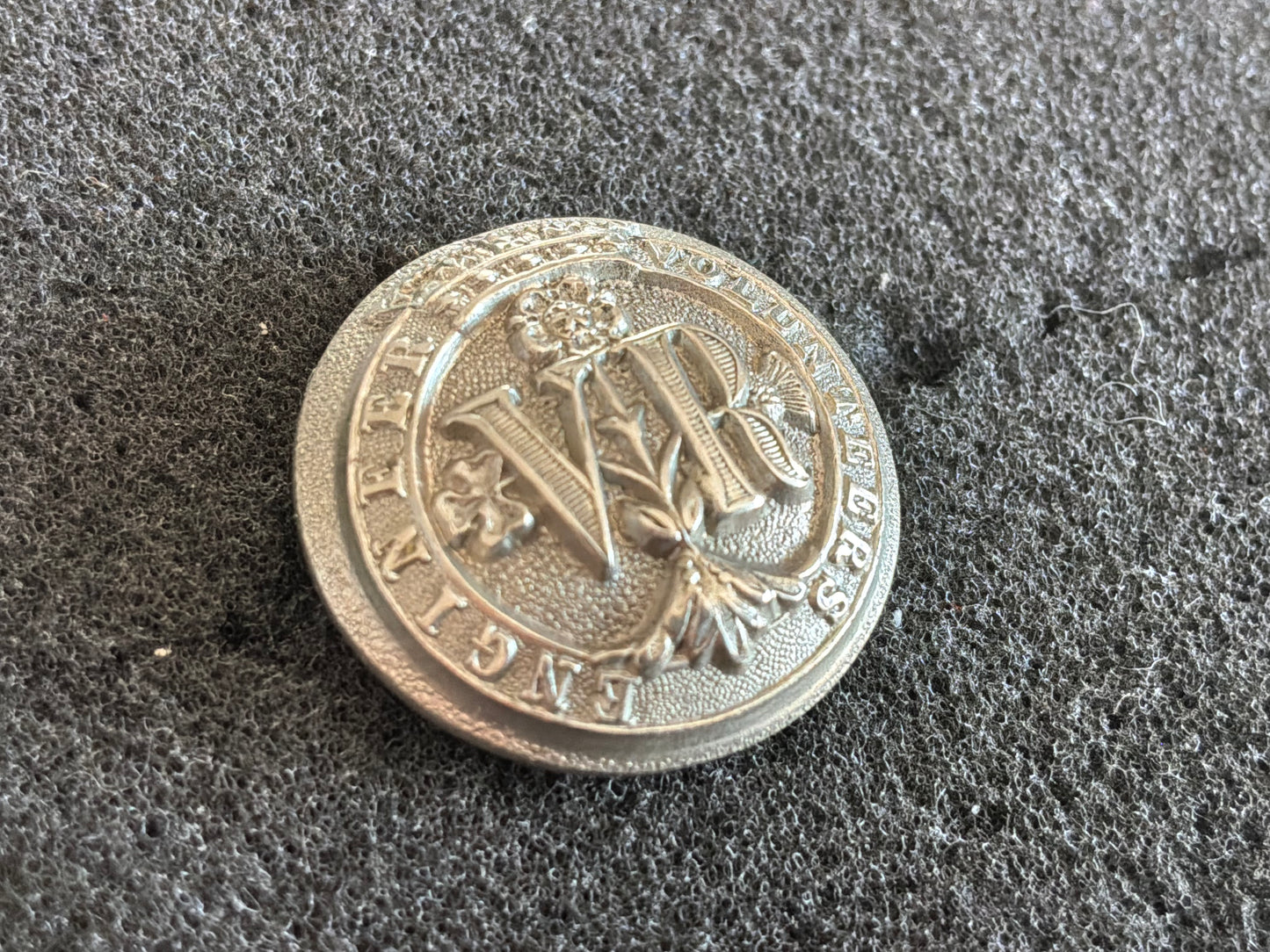 Victorian Engineer Volunteers 25mm white metal Officer’s Button by Firmin & Sons