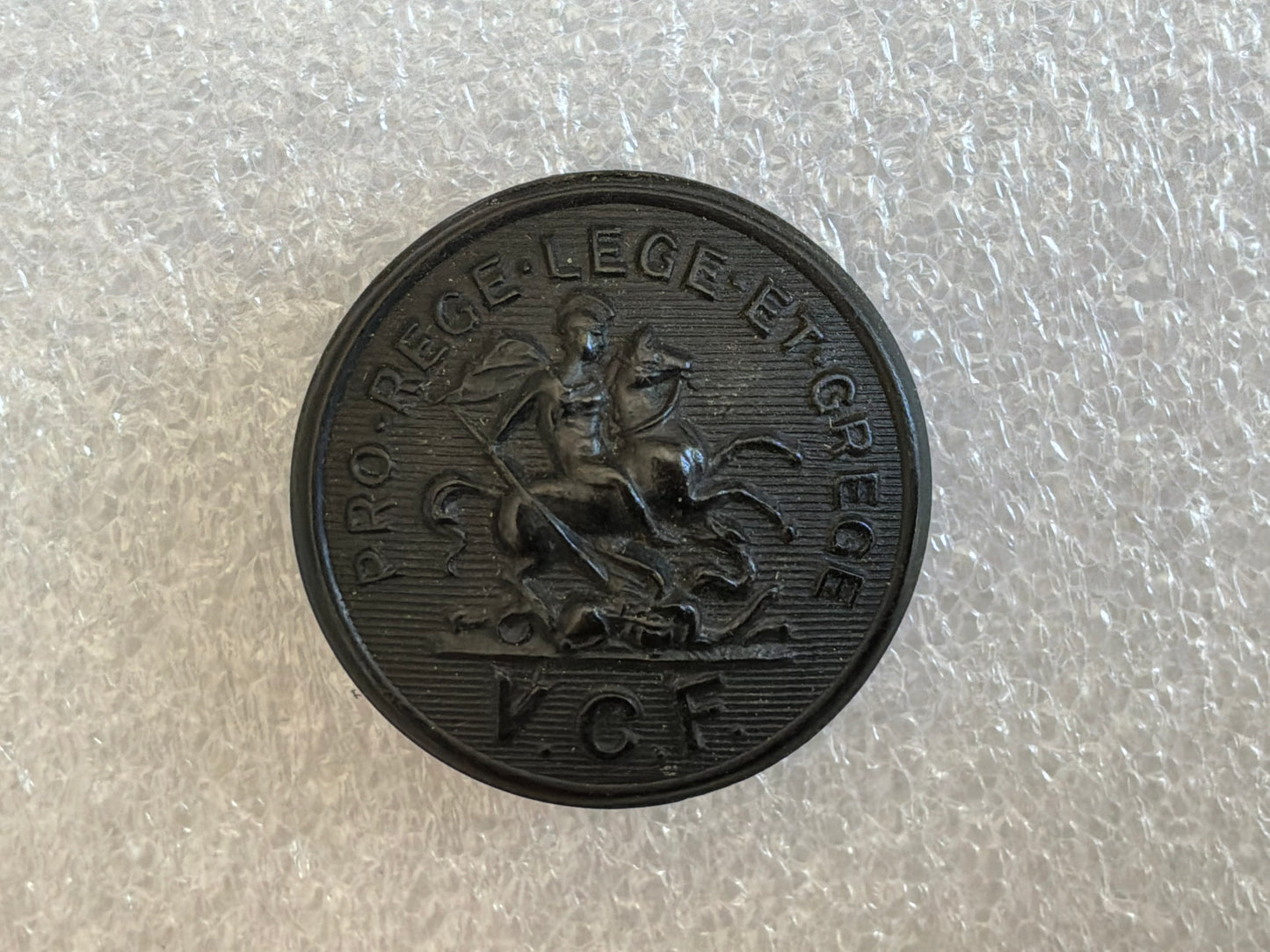 V.C.F. Button — Volunteer Civil Force (“Winston’s Bobbies”), c.1913–1915
