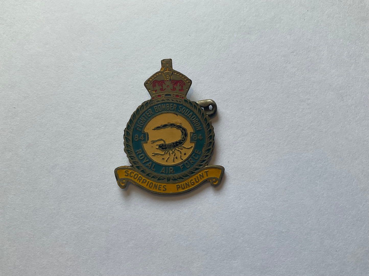 WW2 84 Squadron R.A.F theatre made lapel badge, possibly named