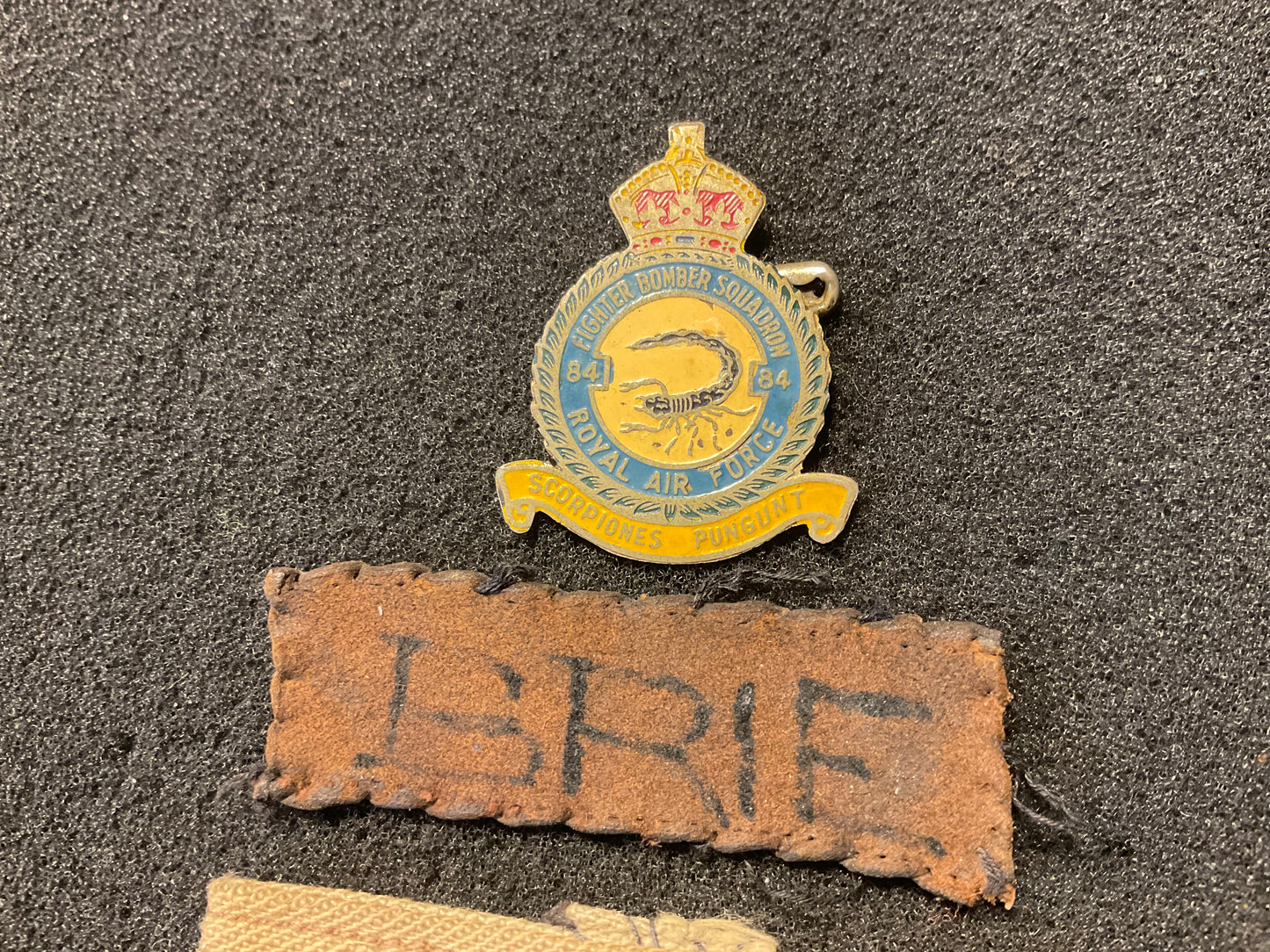 WW2 84 Squadron R.A.F theatre made lapel badge, possibly named