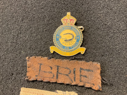 WW2 84 Squadron R.A.F theatre made lapel badge, possibly named