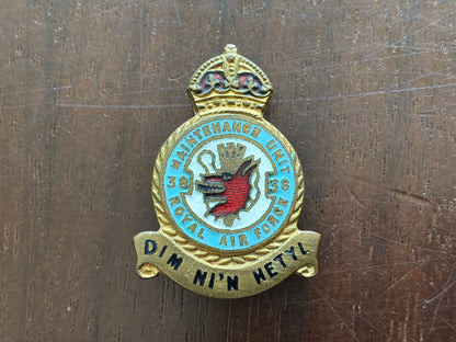 No. 38 Maintenance Unit, Royal Air Force lapel badge.