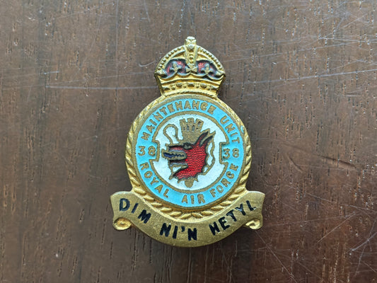 No. 38 Maintenance Unit, Royal Air Force lapel badge.
