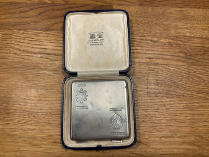 The black Watch Tobruk & Argylls Slim River 1941 Hallmarked silver compact.