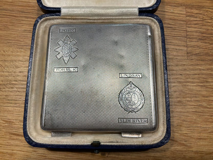The black Watch Tobruk & Argylls Slim River 1941 Hallmarked silver compact.