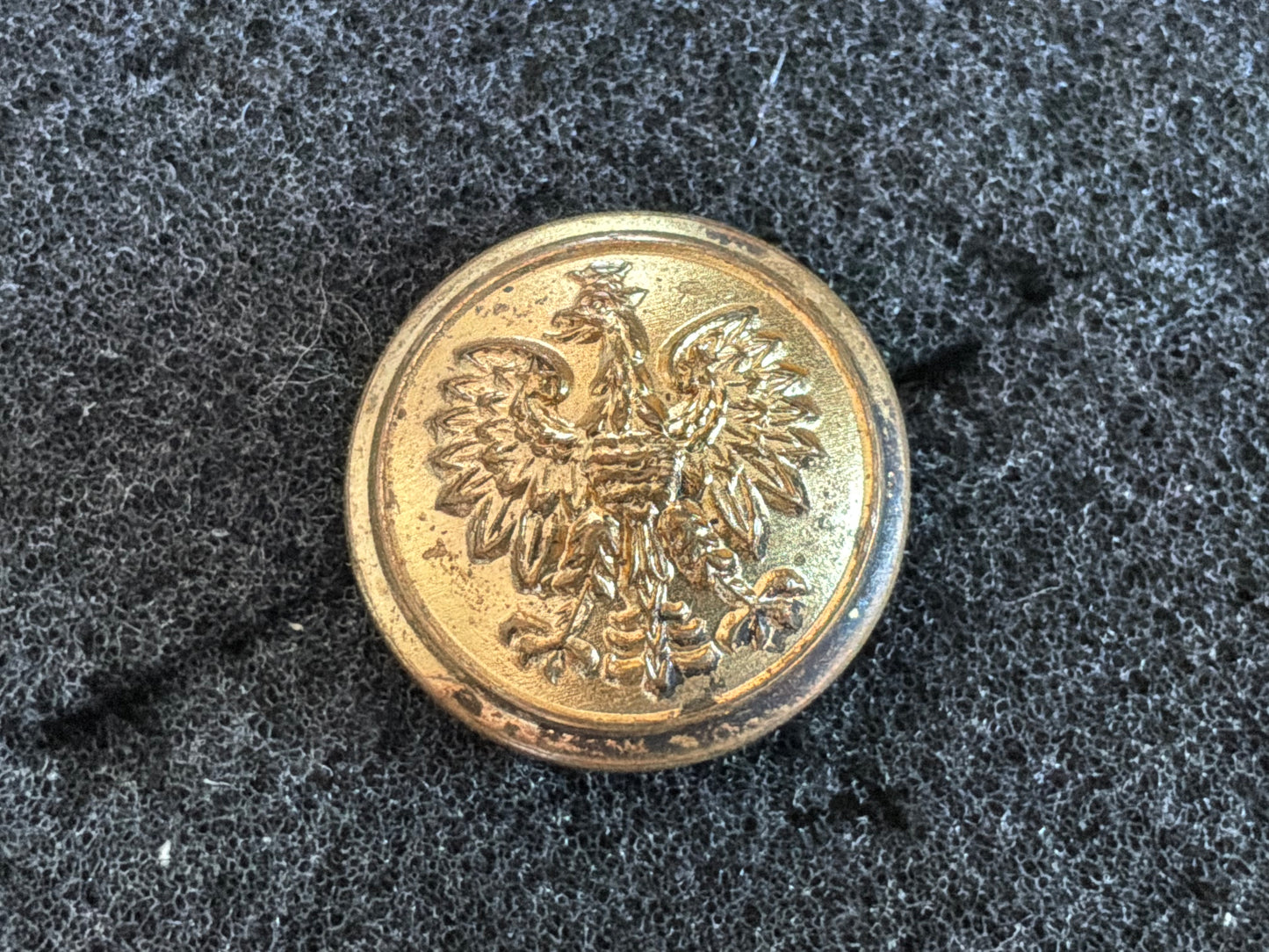 WW2 Free Polish senior officers gilt 18 mm hat button .