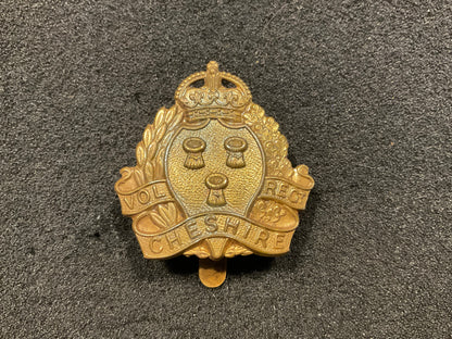 cheshire volunteer regiment brass cap badge.