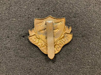 WW1 Sussex V.T.C Brass cap badge.