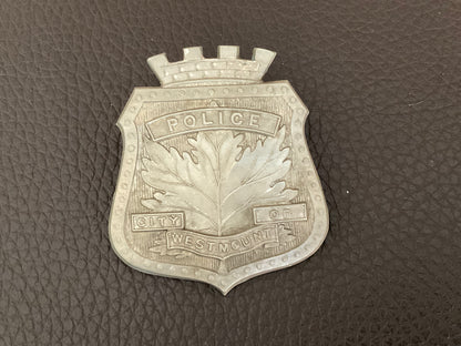Canadian City of Westmount Police cap badge circa 1910-30s