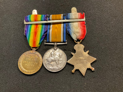 1914 Trio & Bar, 8562 Sgt A.GIBBS 2nd Battalion Northamptonshire Regt