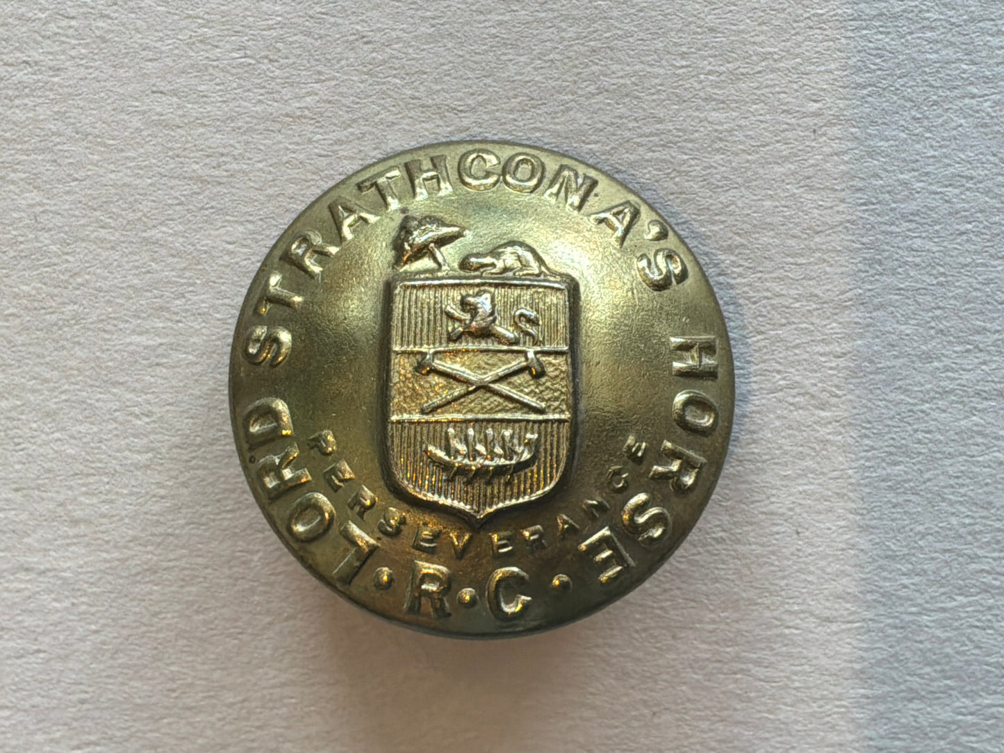 WW1 Lord Strathconas Horse, 25mm button by Smith & Wright