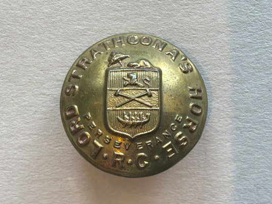 WW1 Lord Strathconas Horse, Royal Canadians large brass 25mm size button