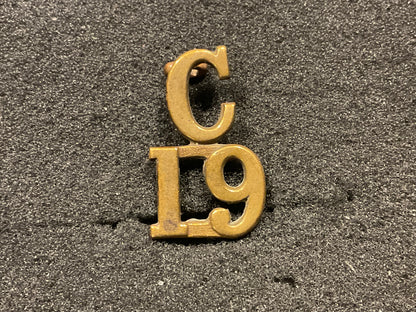 WW1 CEF 19th Infantry Battalion C/19 collar badge by GAUNT