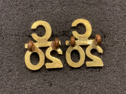 WW1 CEF 20th Infantry Battalion “1st Central Ontario Regt” C/20 collars by TIPTAFT.