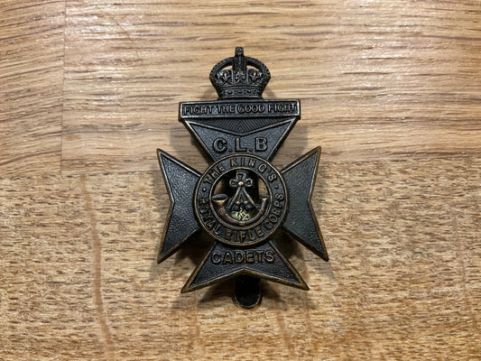 WW1 K.R.R.K Church Lads Brigade cap badge. Circa 1907-37