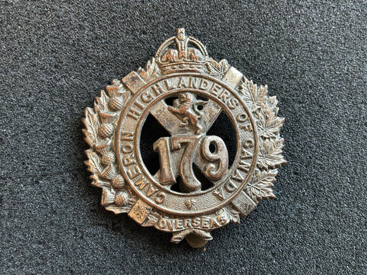 WW1 C.E.F 179th Cameron Highlanders of Canada glengarry badge.
