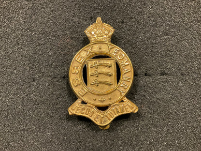 Essex Yeomanry brass cap badge circa 1918-54