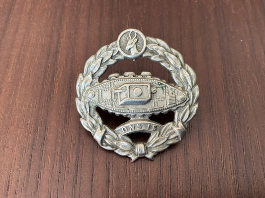 WW2 S.A Tank Corps beret badge worn circa 1941-43.