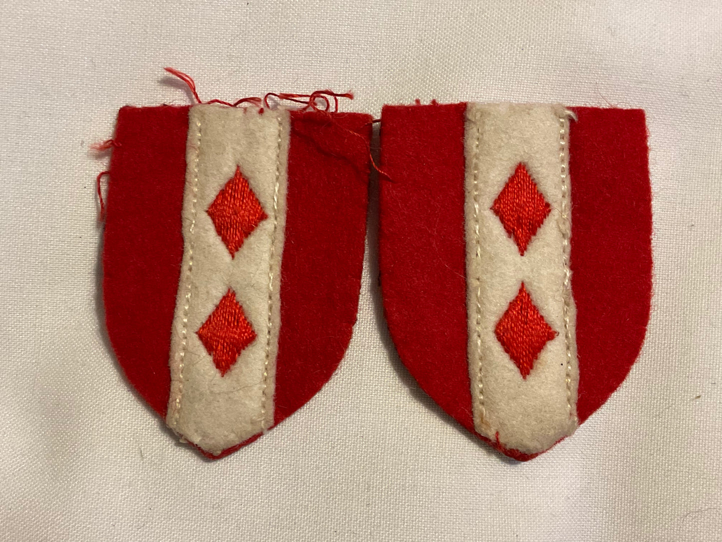 2nd Infantry Brigade cloth formation signs, matching pair.