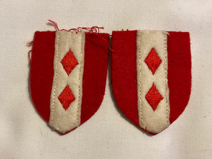 2nd Infantry Brigade cloth formation signs, matching pair.