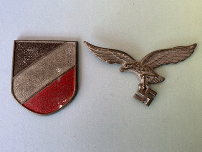 LUFTWAFFE TROPICAL PITH HELMET EAGLE & SHEILD.