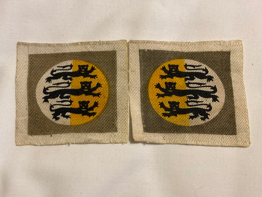WW2 Dorset County Division printed formation signs, matching facing pair